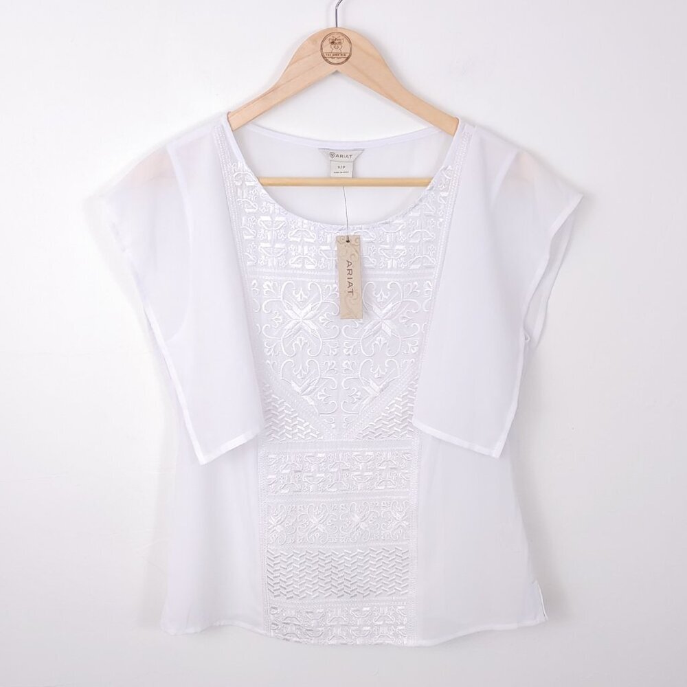 Ariat Flamenco Top in White size S NWT